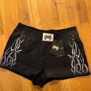 Darc Sport Black and Silver Graphic Women's Athletic Shorts